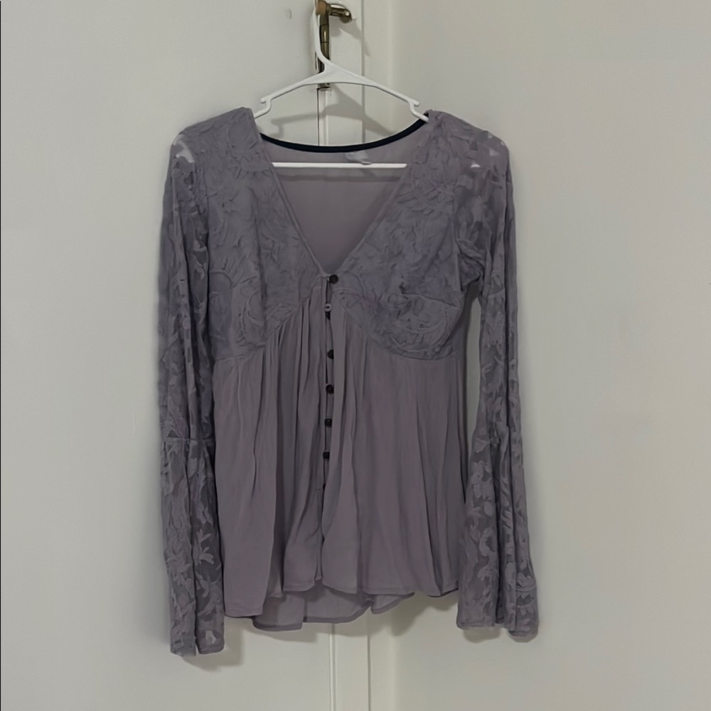 Lavender Lace Long Sleeve Women's Top